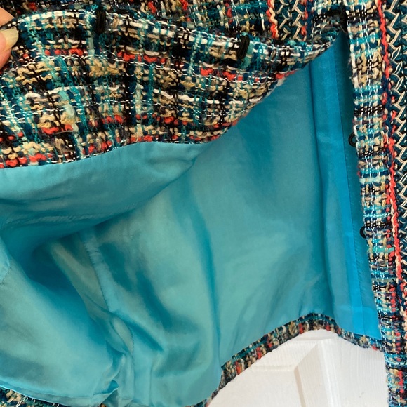 Doncaster Turquoise & Orange Tweed Blazer - Picture 7 of 10